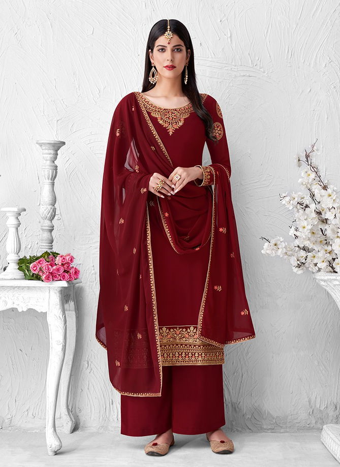 Aashirwad Saffron Latest Fancy Real Georgette Designer Occasional Wear Embroidery And Diamond Work Salwar Kameez Collection